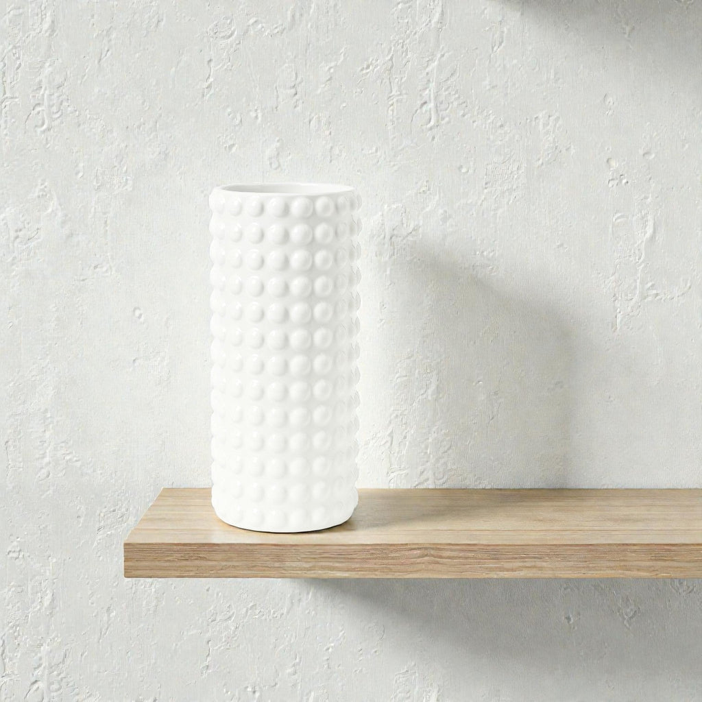 Frankly Cotton Ceramic White Gloss Bubble Vase