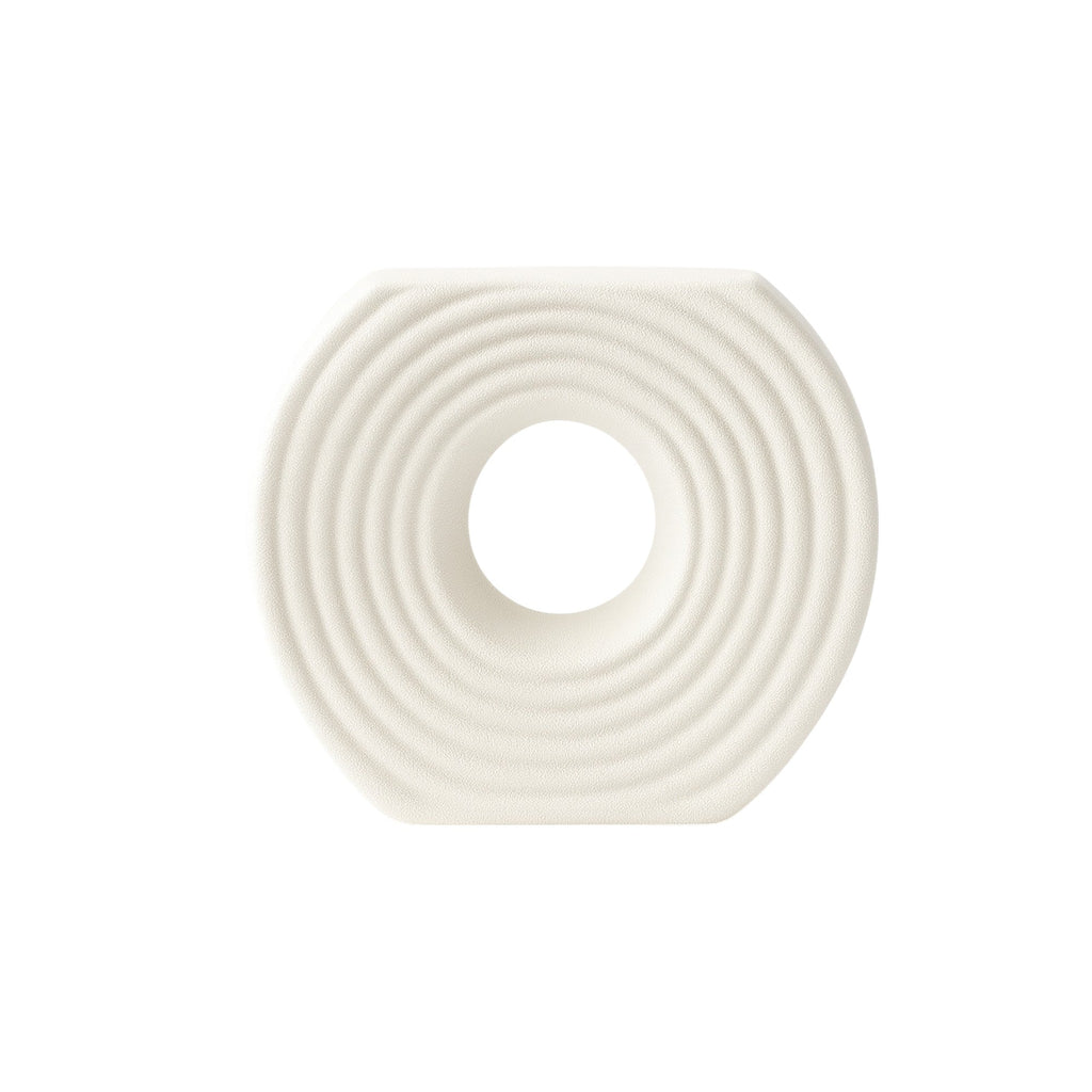 Frankly Cotton Textured Ceramic Circular Vases
